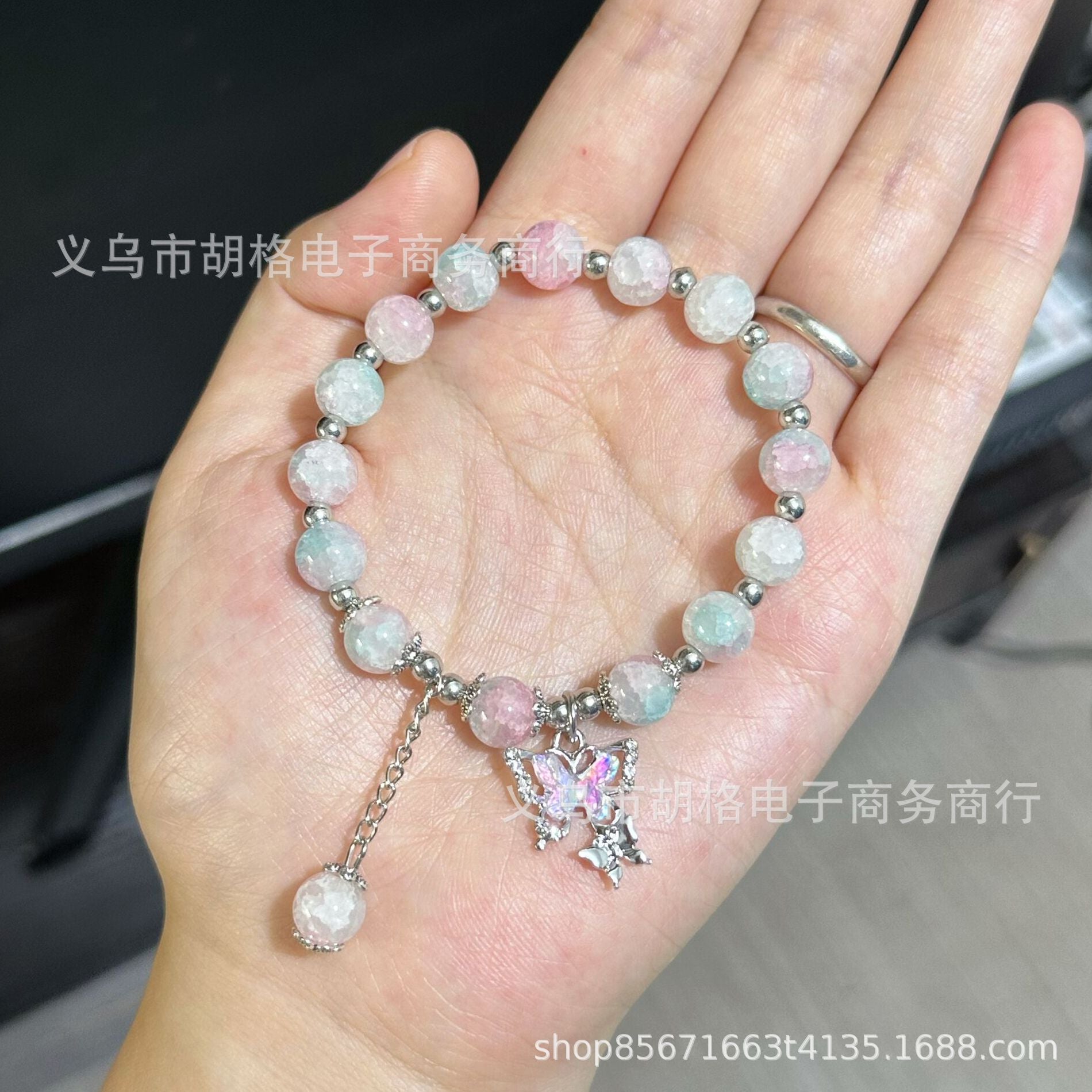 Wholesale Butterfly Glass Beaded Bracelet